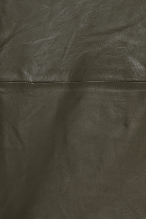 Leather Mini Skirt - Khaki