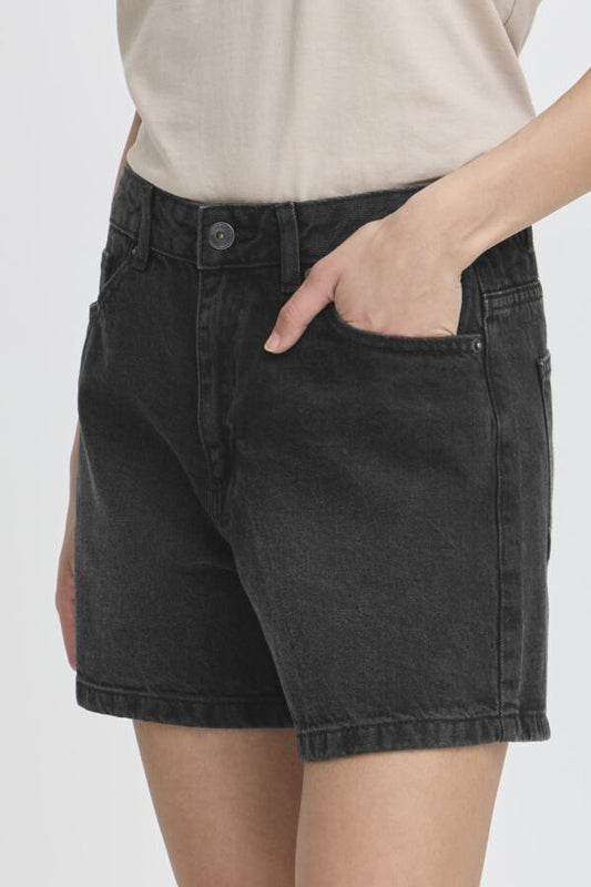 Ichi Denim Short - Washed Black