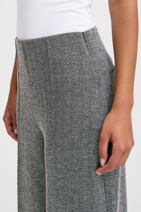 Kate Herringbone Trouser - Mono