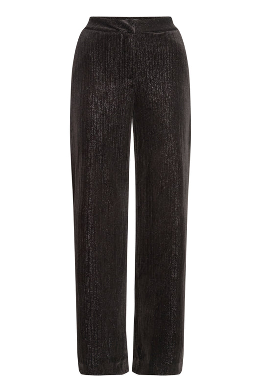 Kate Velvet Lurex Trouser - Black