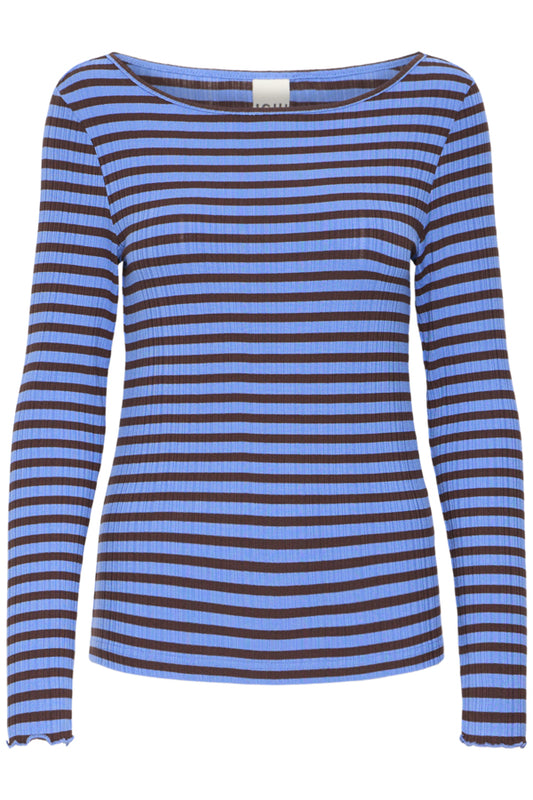Cella Top - Blue/Choc Stripe