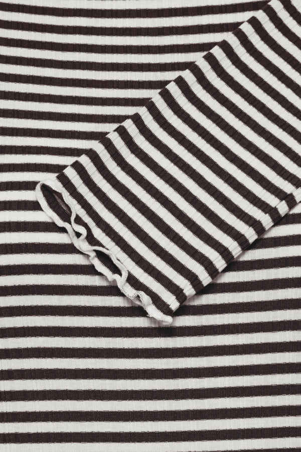 Cella Rib Top - Chocolate Stripe