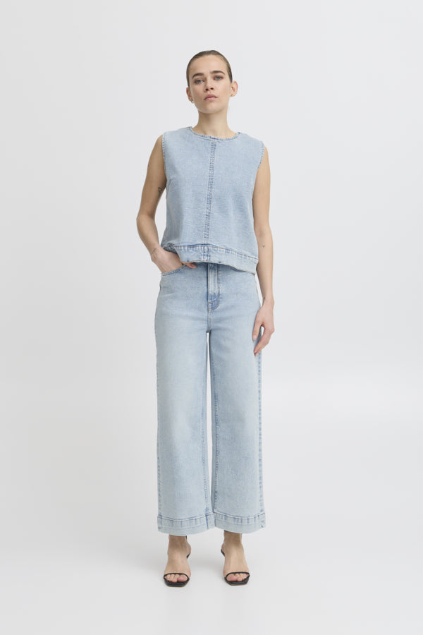 Ichi Wide Leg Jean - Light Stone Wash