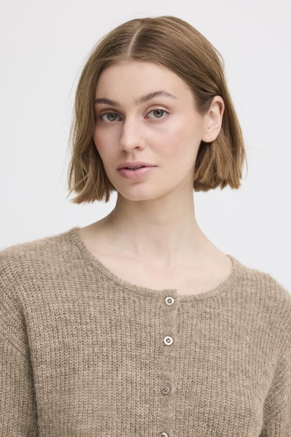 Kamara Round Neck Cardi - Oatmeal