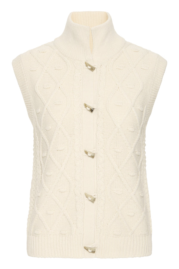 Destan Cable Knit Waistcoat - Ivory