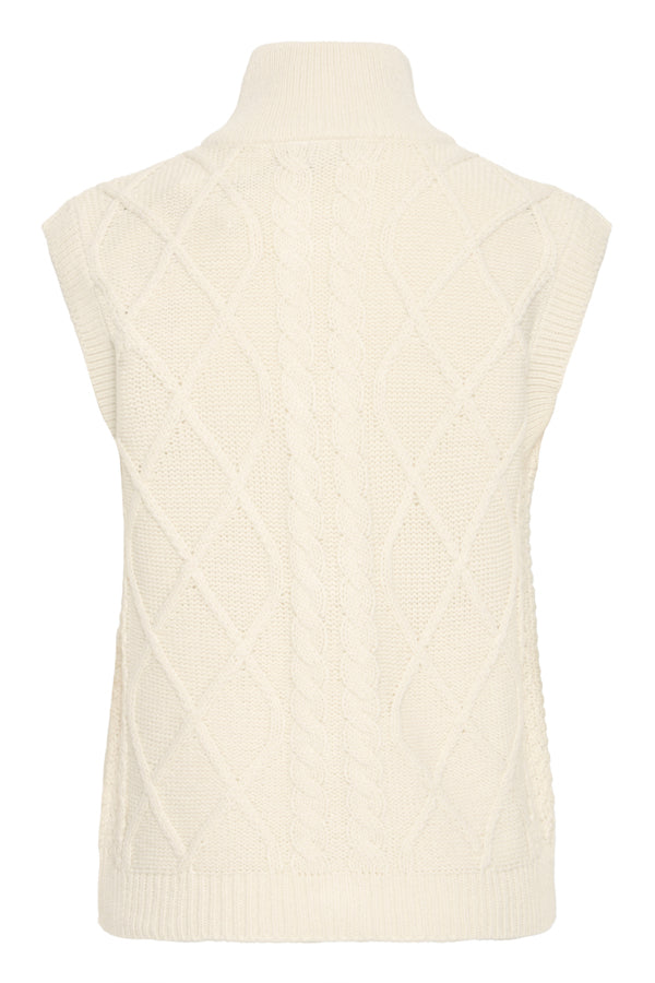 Destan Cable Knit Waistcoat - Ivory