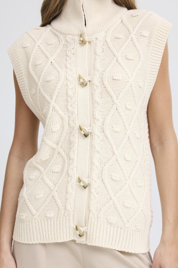 Destan Cable Knit Waistcoat - Ivory