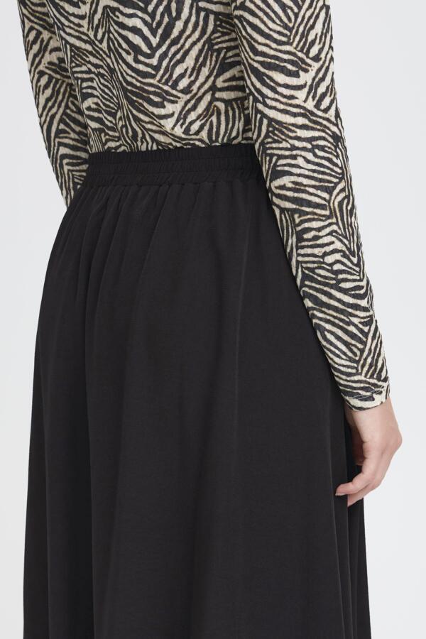 Puff Ball Midi Skirt - Black