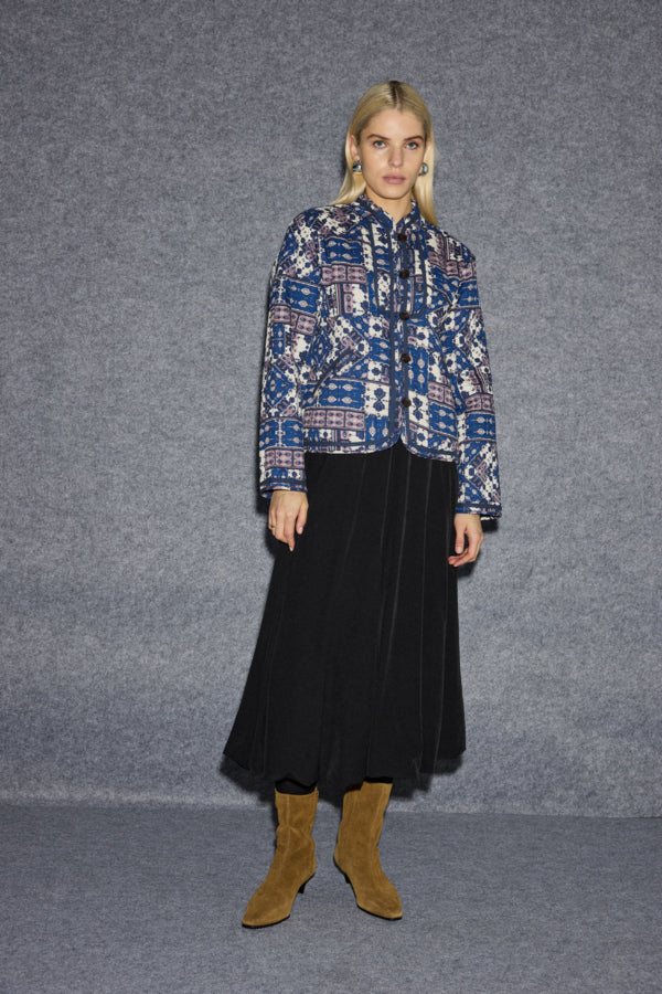 Puff Ball Midi Skirt - Black