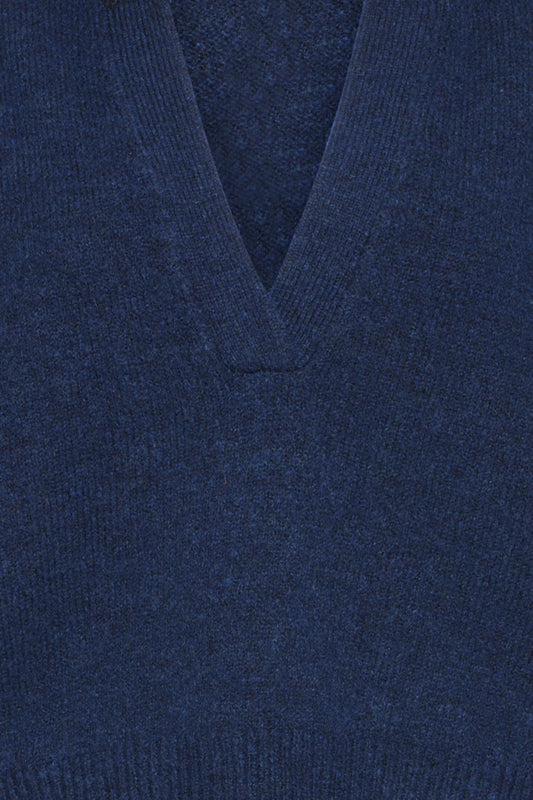 Povoke Wool Mix Tank - Navy