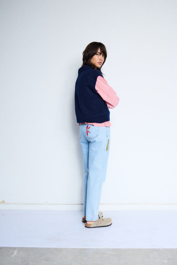 Povoke Wool Mix Tank - Navy