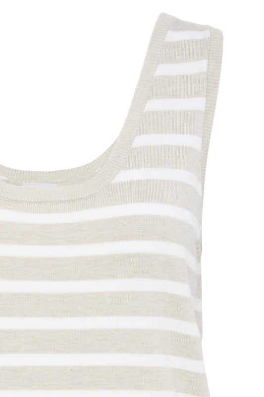 Luls Knitted Vest - Beige/white