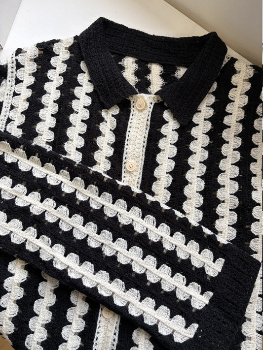Crochet Cardigan - Blk