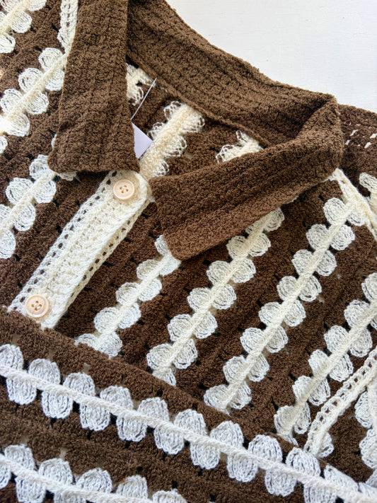 Crochet Cardigan - Choc