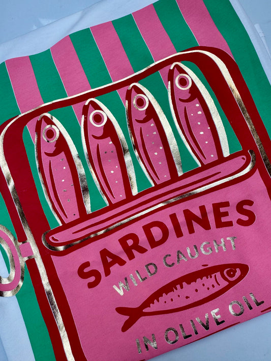 Metallic Sardine Tee - White