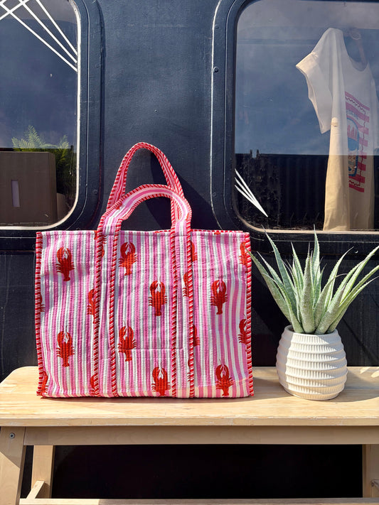 Lobster Carry All Tote Bag - Pink