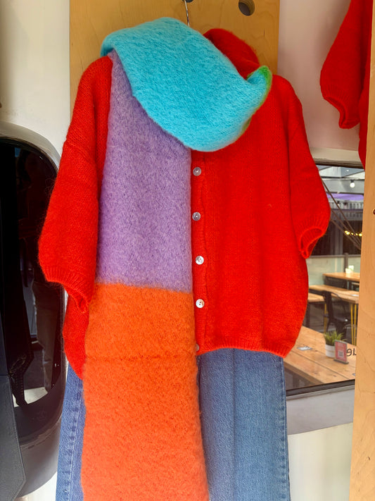 Kid Mohair and wool Cardi - Orange