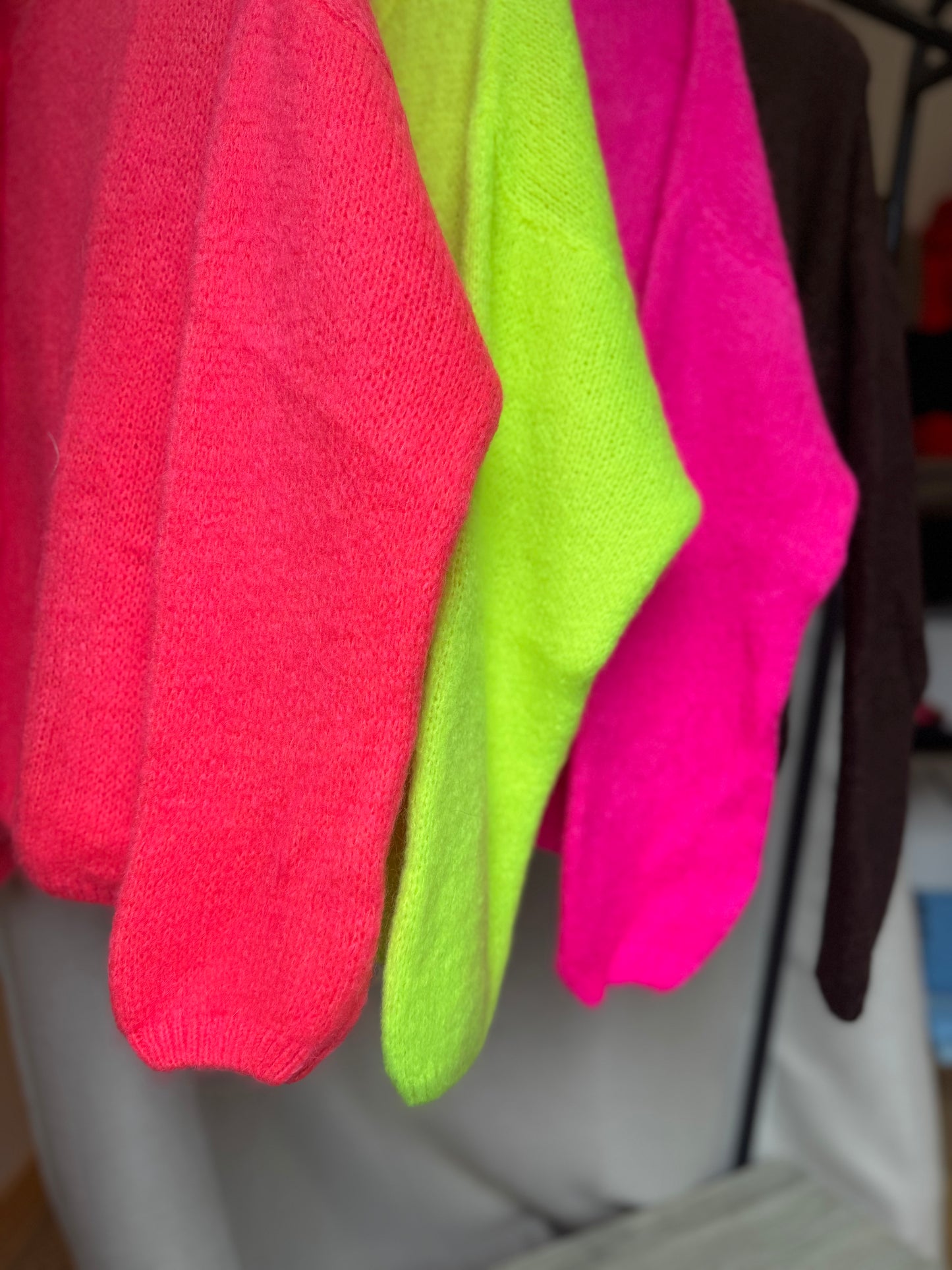 Kid Mohair and Wool Cardigan - Fuchsia