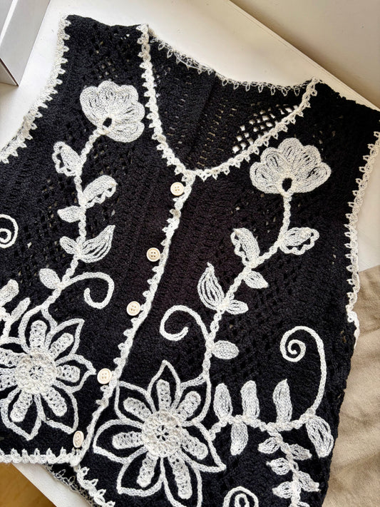 Crochet Waistcoat - Mono