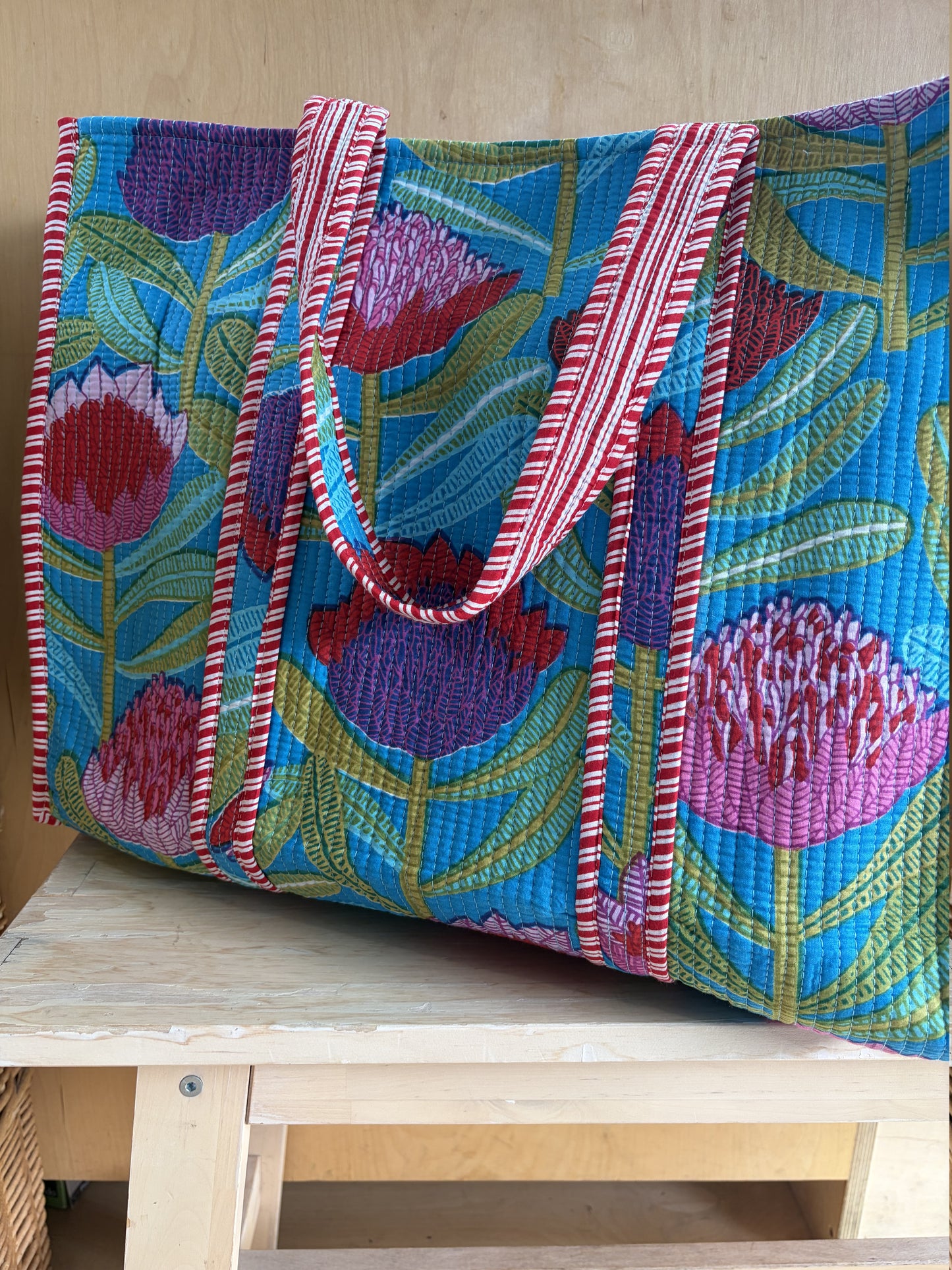 Wallpaper Quilted Bag - Teal