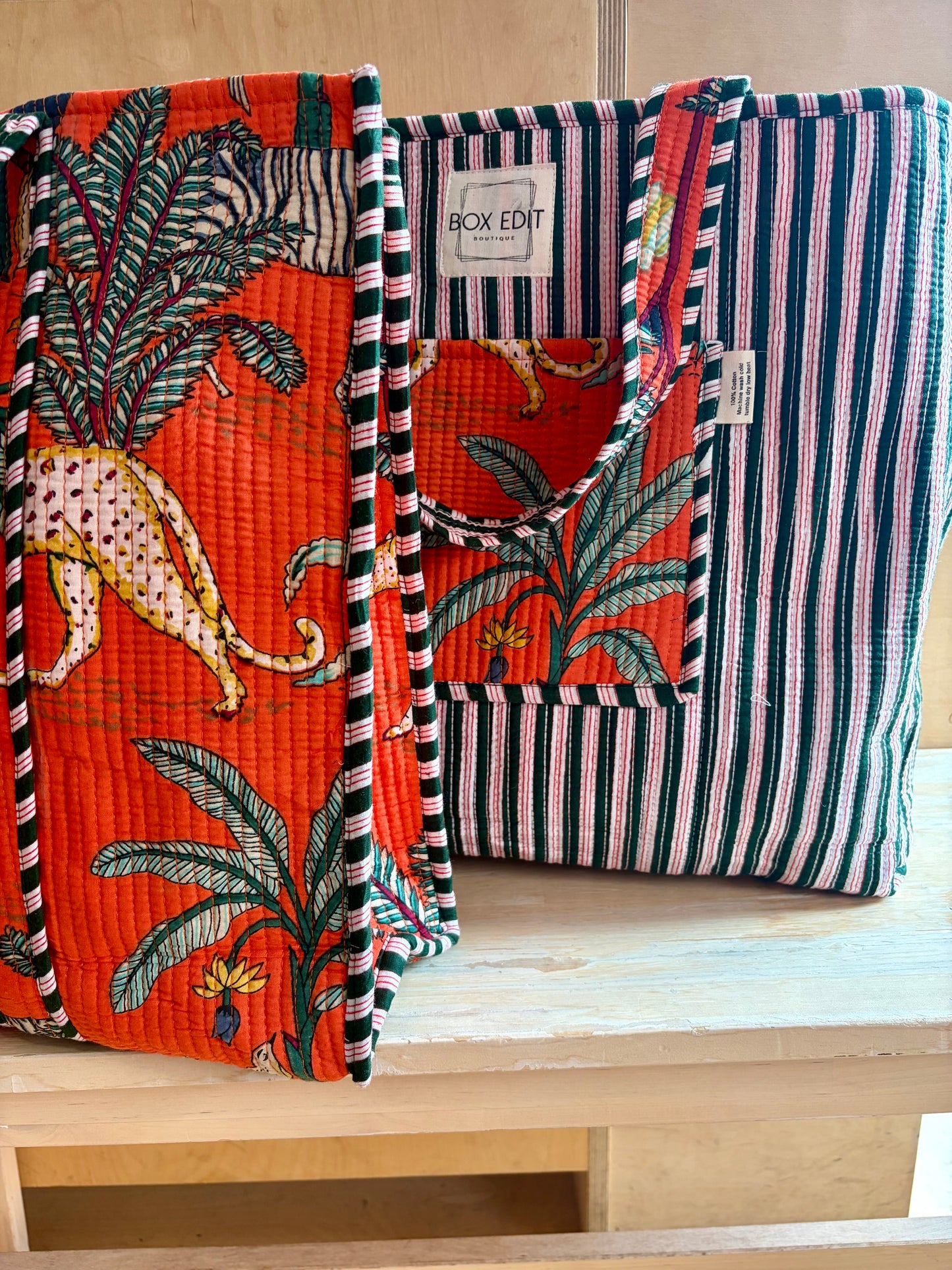 Frida Quilted Tote - Aqua