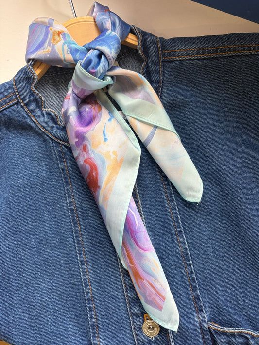 Painterly Scarf - Blue