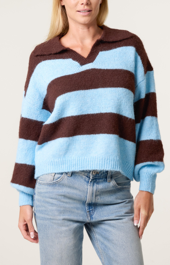 Aria Knit - Choc/Blue