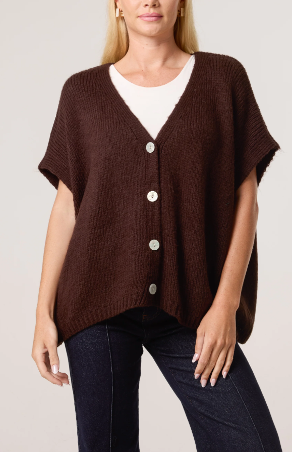 Talia Knit Vest - Choc