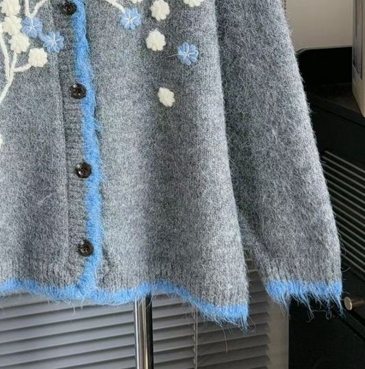 Blossom Cardi - Grey/Blue