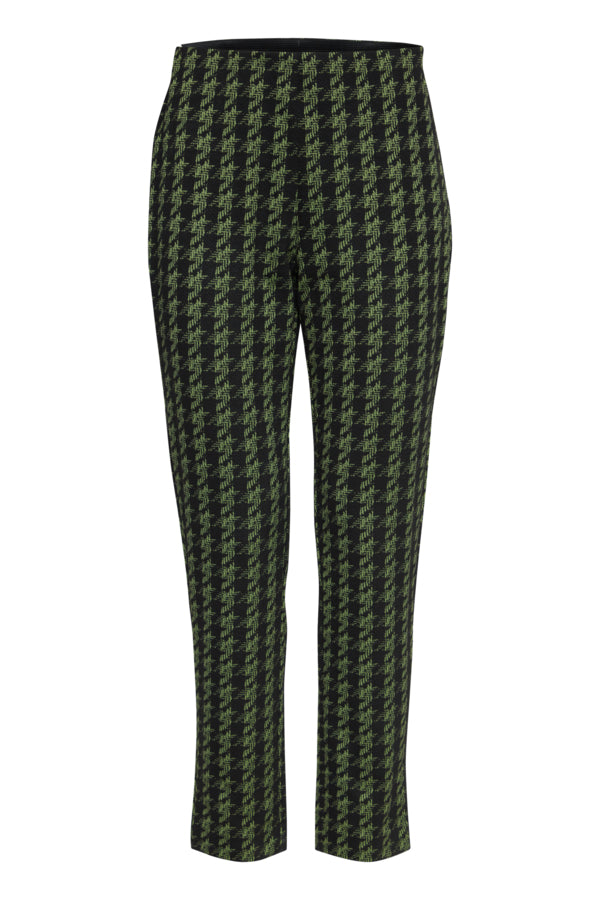 Hattie Houndstooth Trouser - Green/Blk