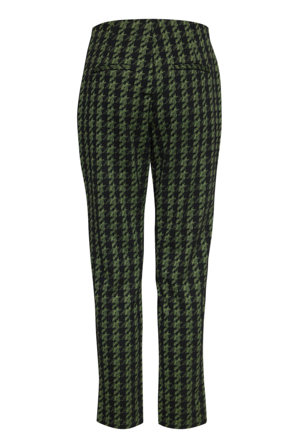Hattie Houndstooth Trouser - Green/Blk
