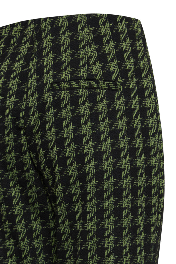 Hattie Houndstooth Trouser - Green/Blk