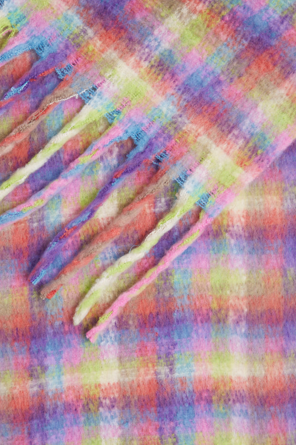 Ichi Check Woven Scarf - Violet