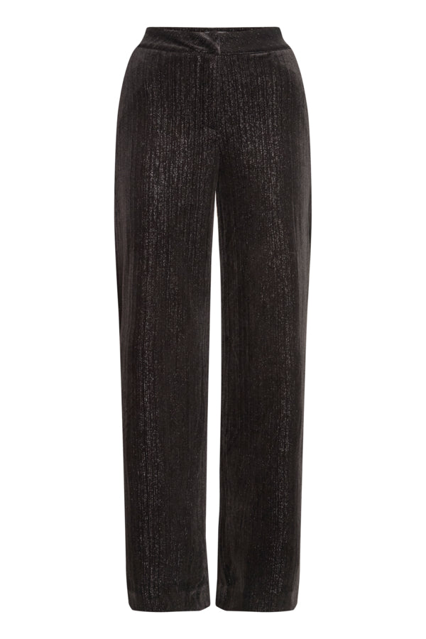Kate Velvet Lurex Trouser - Black