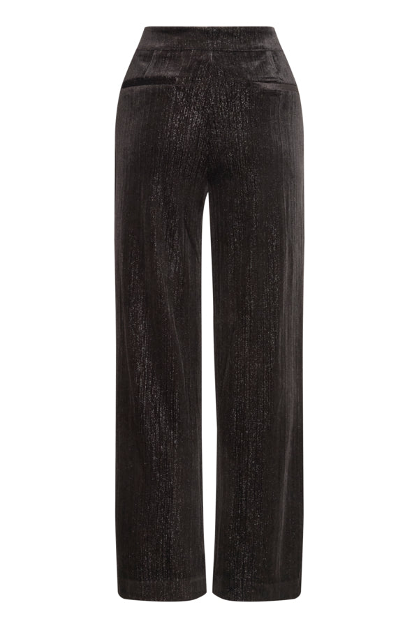 Kate Velvet Lurex Trouser - Black