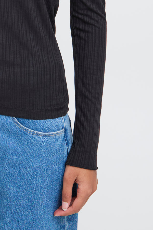 Cella Rib Top - Blk