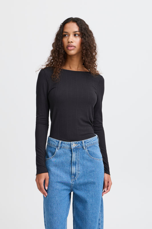 Cella Rib Top - Blk