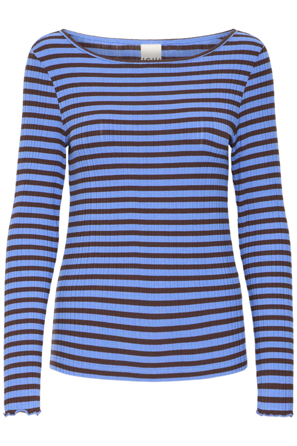 Cella Top - Blue/Choc Stripe