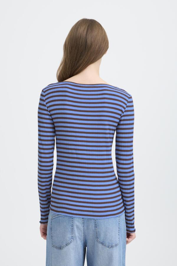 Cella Top - Blue/Choc Stripe