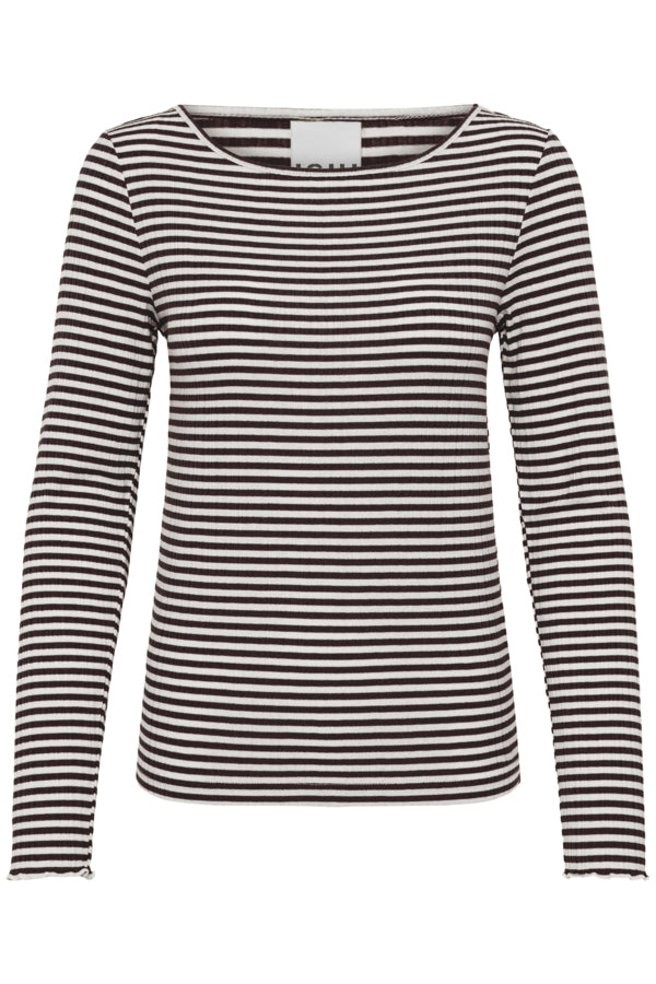 Cella Rib Top - Chocolate Stripe