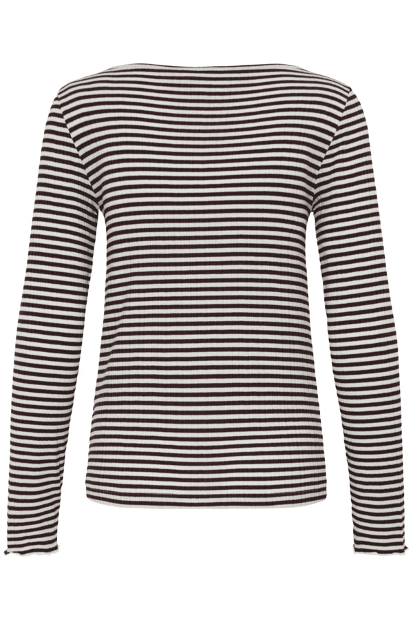 Cella Rib Top - Chocolate Stripe