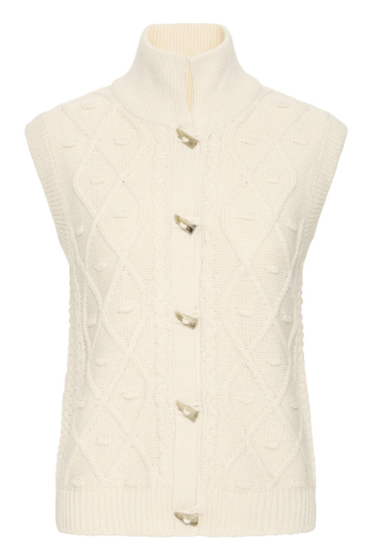 Destan Cable Knit Waistcoat - Ivory
