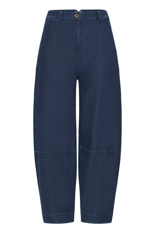 Kate Barrel Denim Trouser - Dark Wash