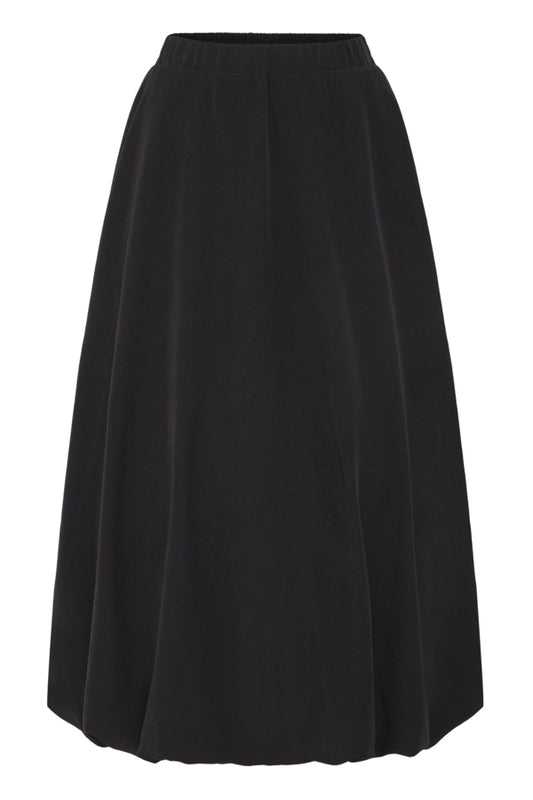 Puff Ball Midi Skirt - Black
