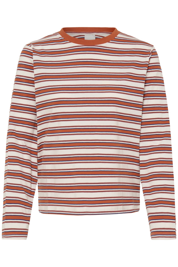 Mira round Neck - Rust/Blue