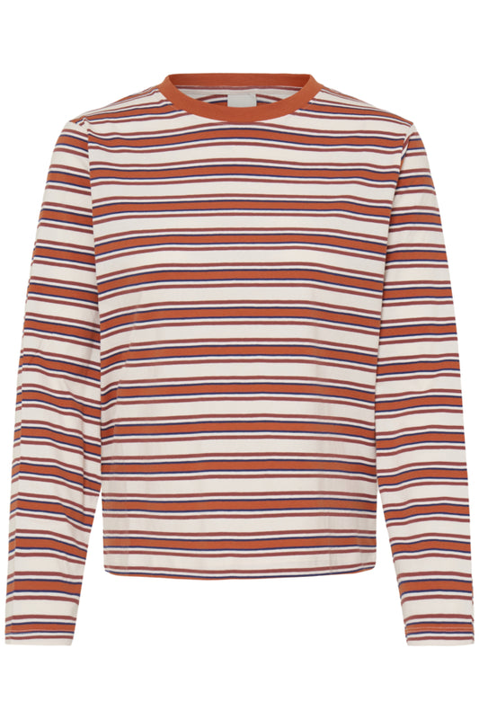 Mira round Neck - Rust/Blue