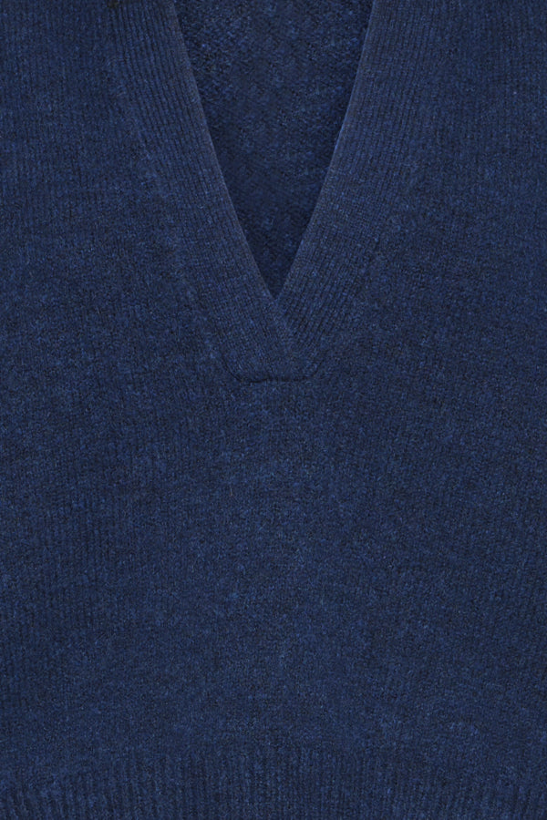 Povoke Wool Mix Tank - Navy