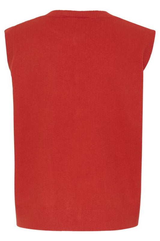 Dasila Knitted Wool Tank - Red