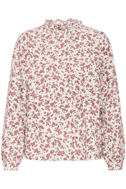 Qwina Shirt - Red Ditsy