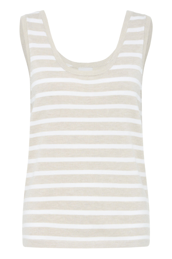 Luls Knitted Vest - Beige/white